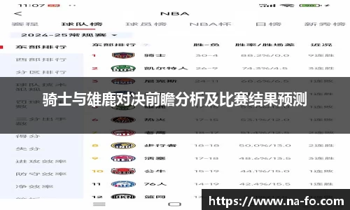 骑士与雄鹿对决前瞻分析及比赛结果预测