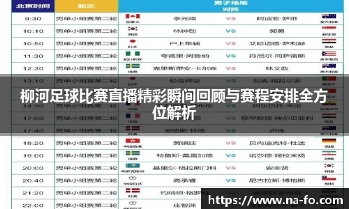柳河足球比赛直播精彩瞬间回顾与赛程安排全方位解析