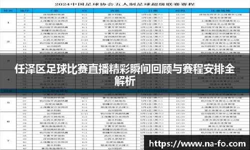 任泽区足球比赛直播精彩瞬间回顾与赛程安排全解析