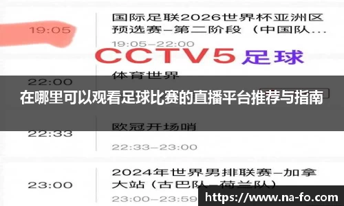 在哪里可以观看足球比赛的直播平台推荐与指南